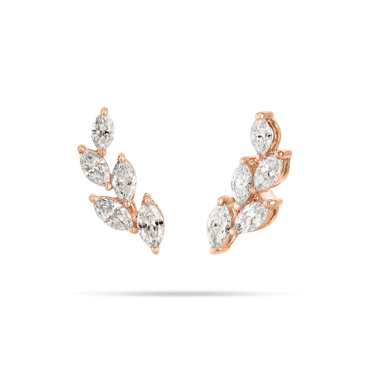 LEAF CLIMBER MARQUISE DIAMOND EARRINGS