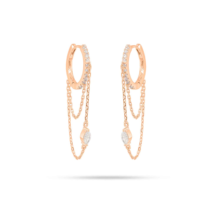 Marquise chain Huggies