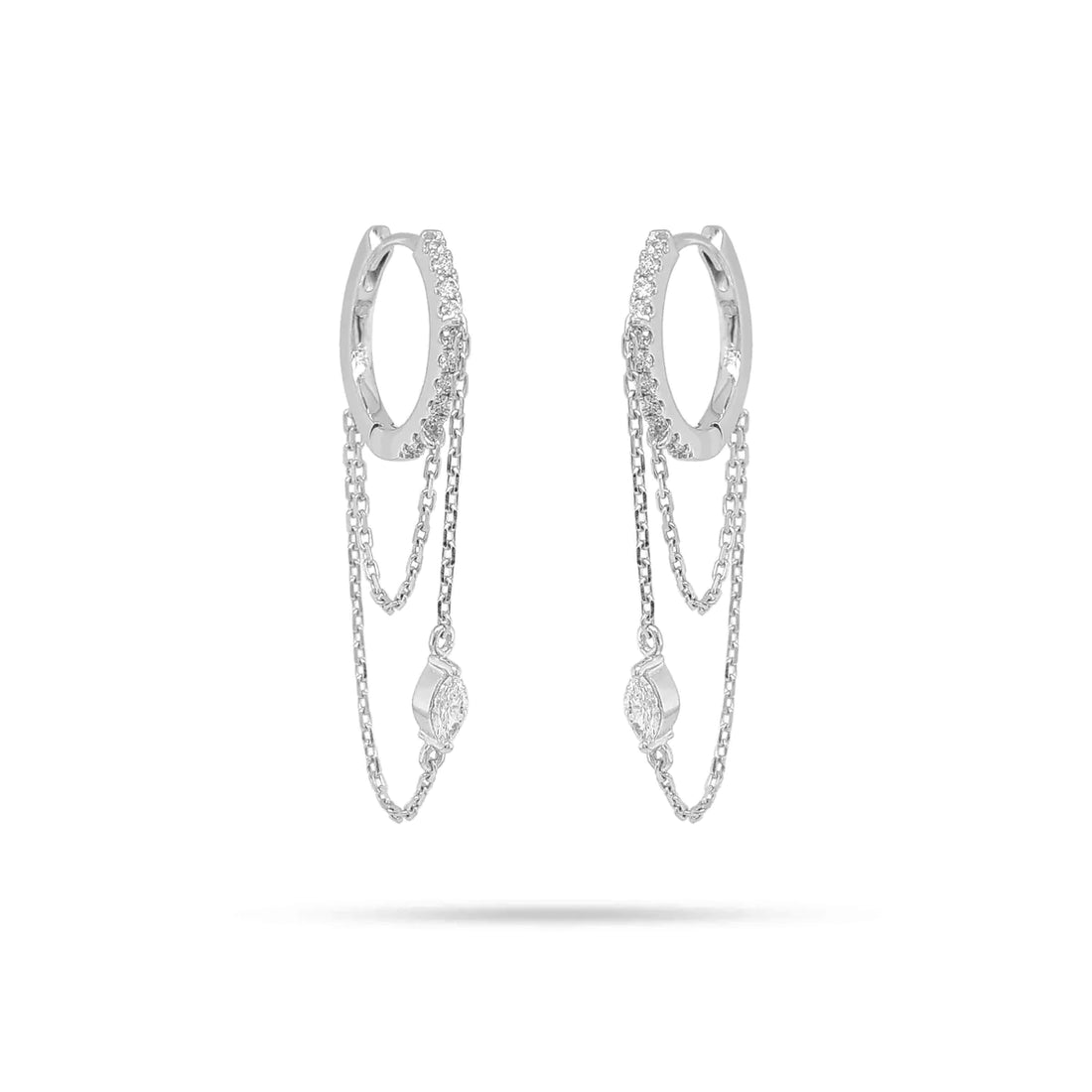Marquise chain Huggies