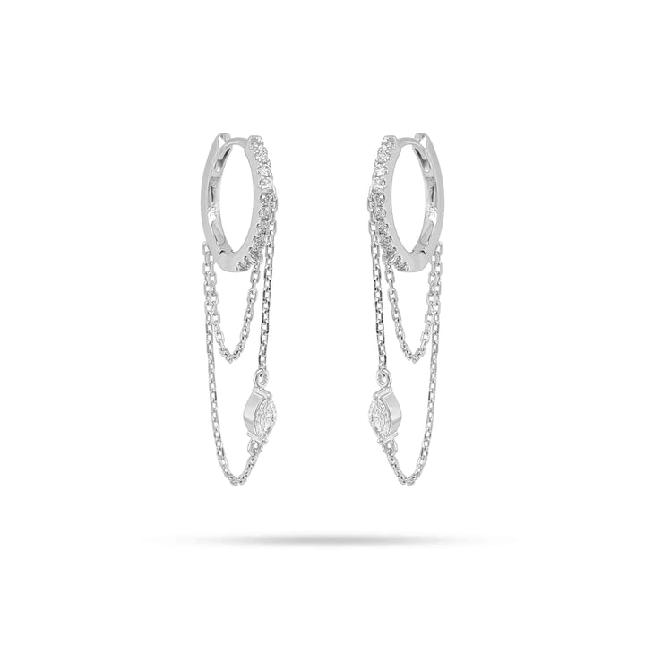 Marquise chain Huggies
