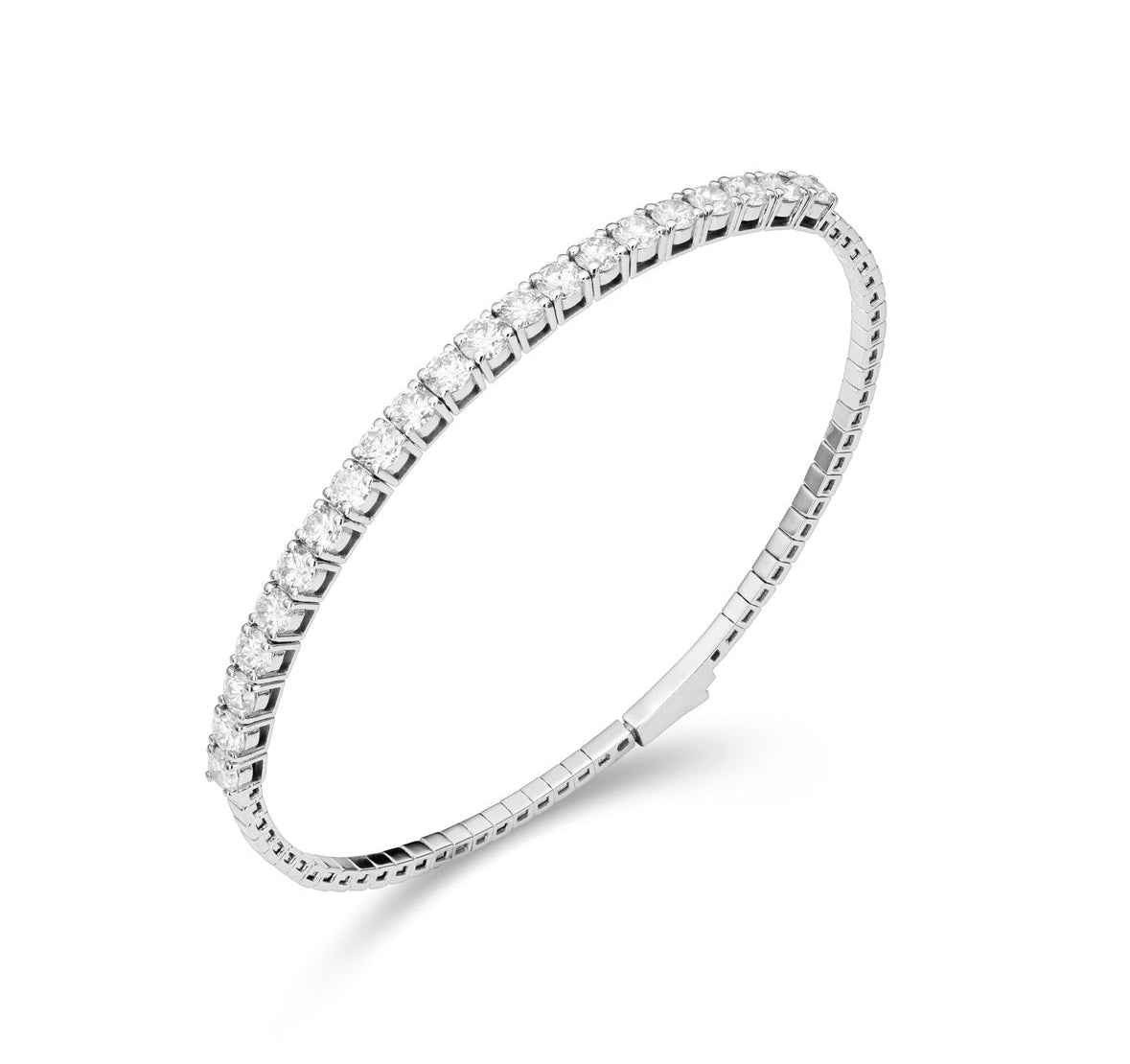 Half diamond flexible bangle