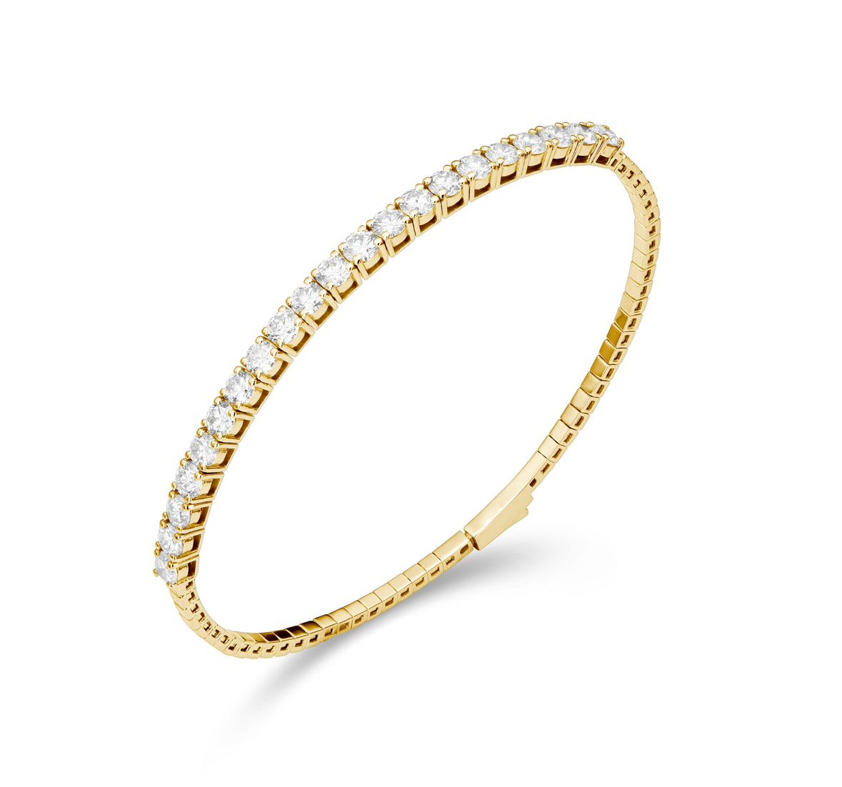 Half diamond flexible bangle