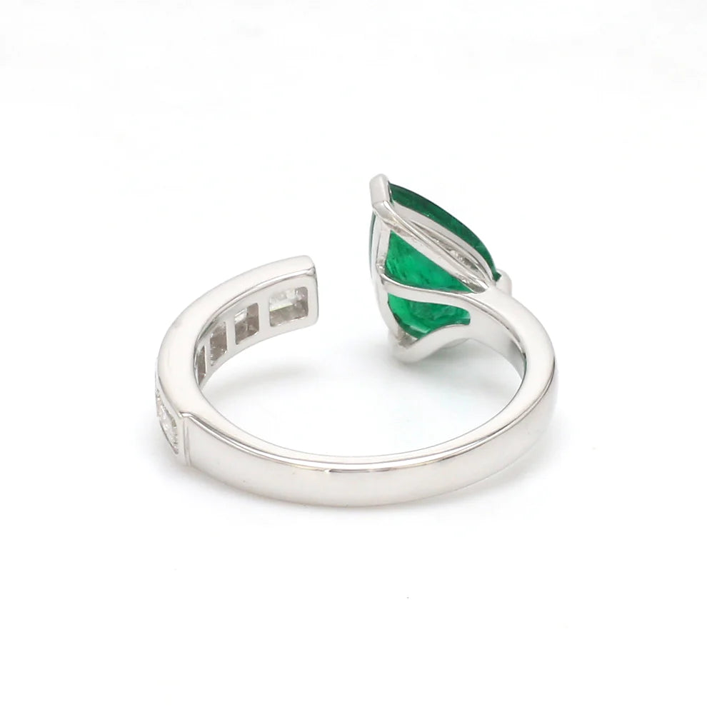 Emerald Pear Cut Ring