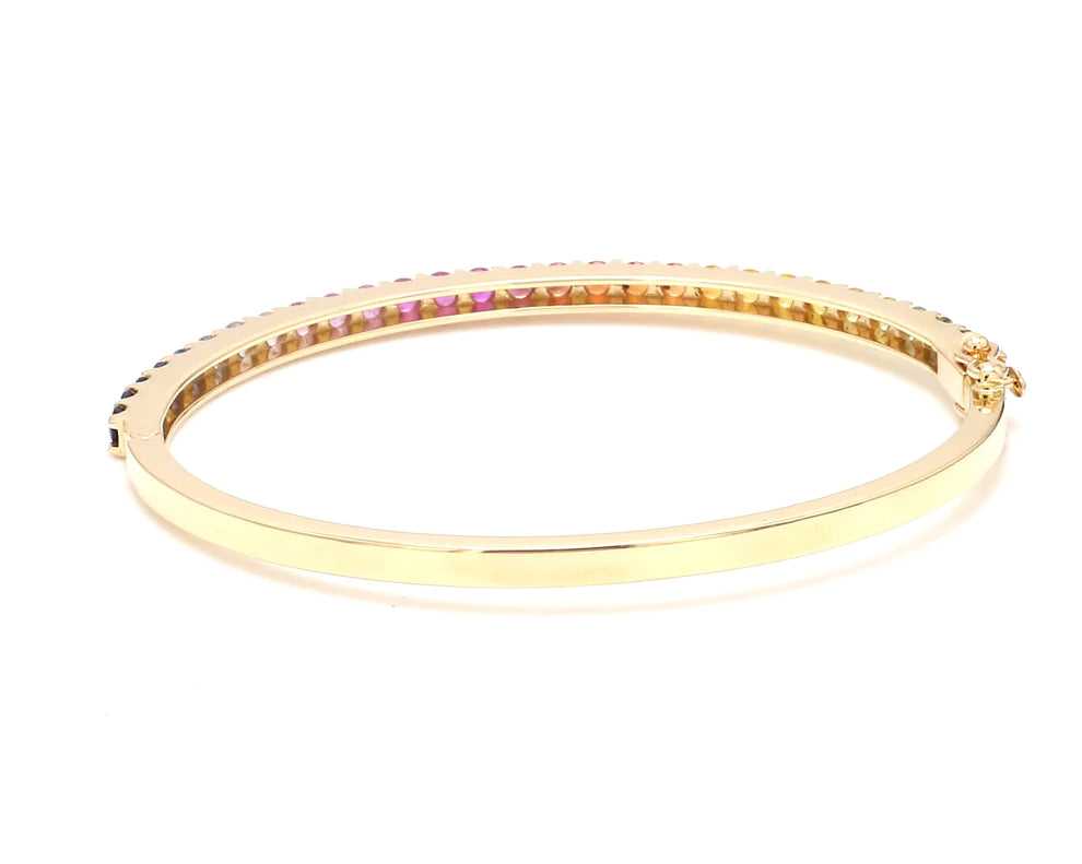 Rainbow Sapphire Round Bangle