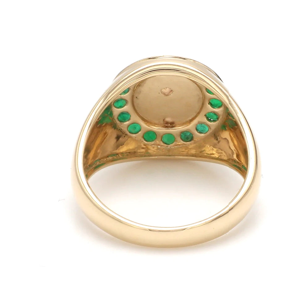 Gepersonaliseerde Emerald Letter Signet Ring