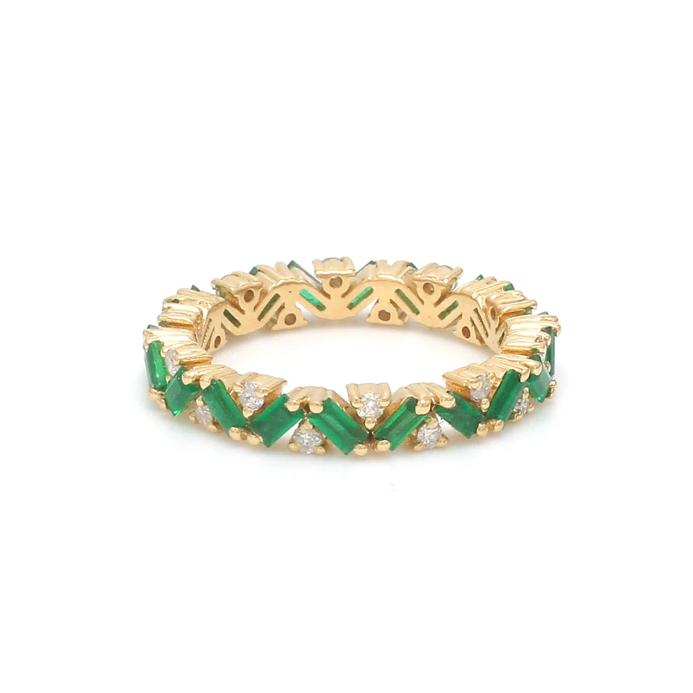 Emerald Baguette Diamond Ring