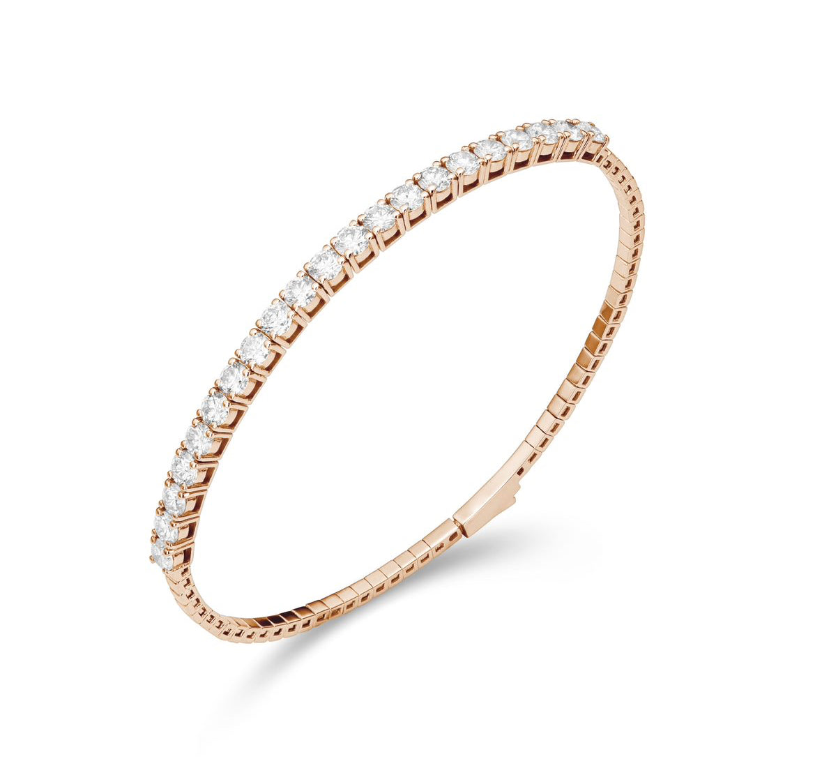 Half diamond flexible bangle