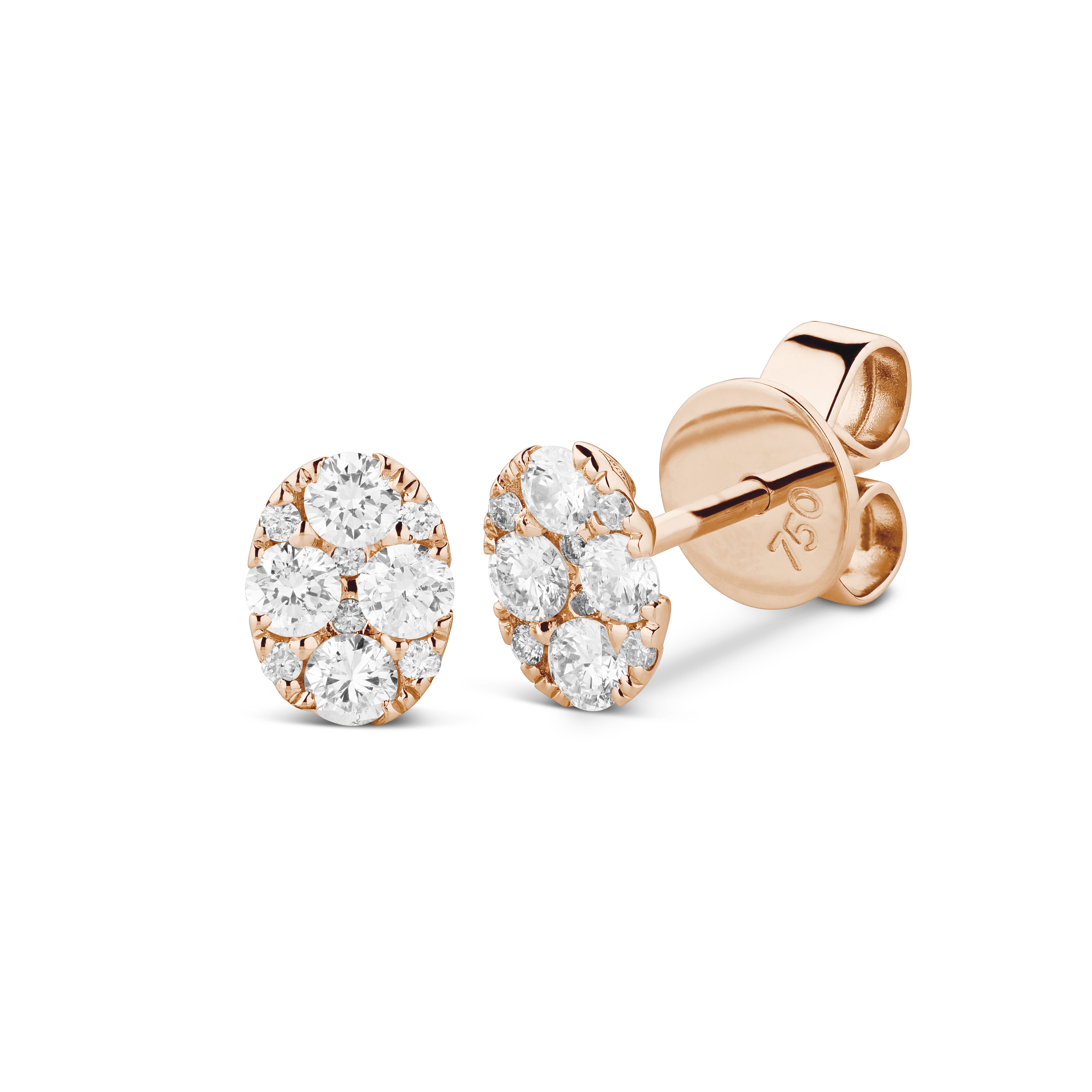 Oval Diamond Studs