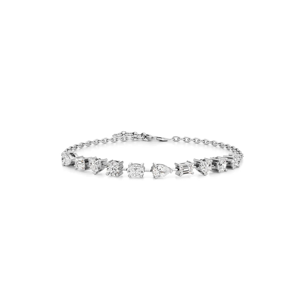 2.5Ct Round Shape Gold Chain Bracelet