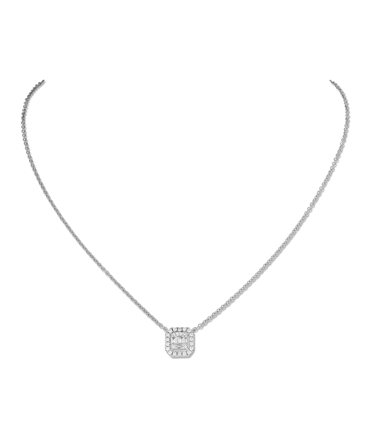 INVISIBLE SQUARE HALO PENDANT (SMALL)