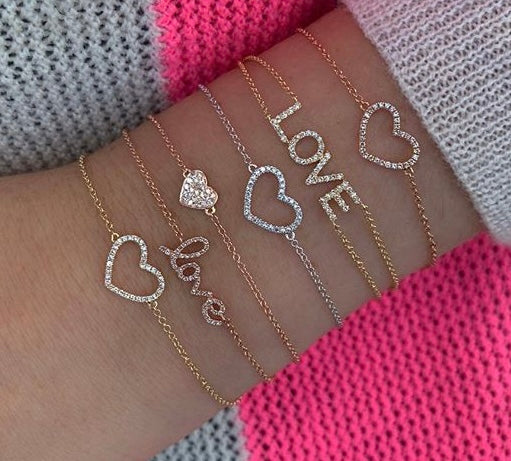 Pave Heart Bracelet