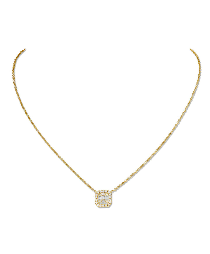 INVISIBLE SQUARE HALO PENDANT (MEDIUM)