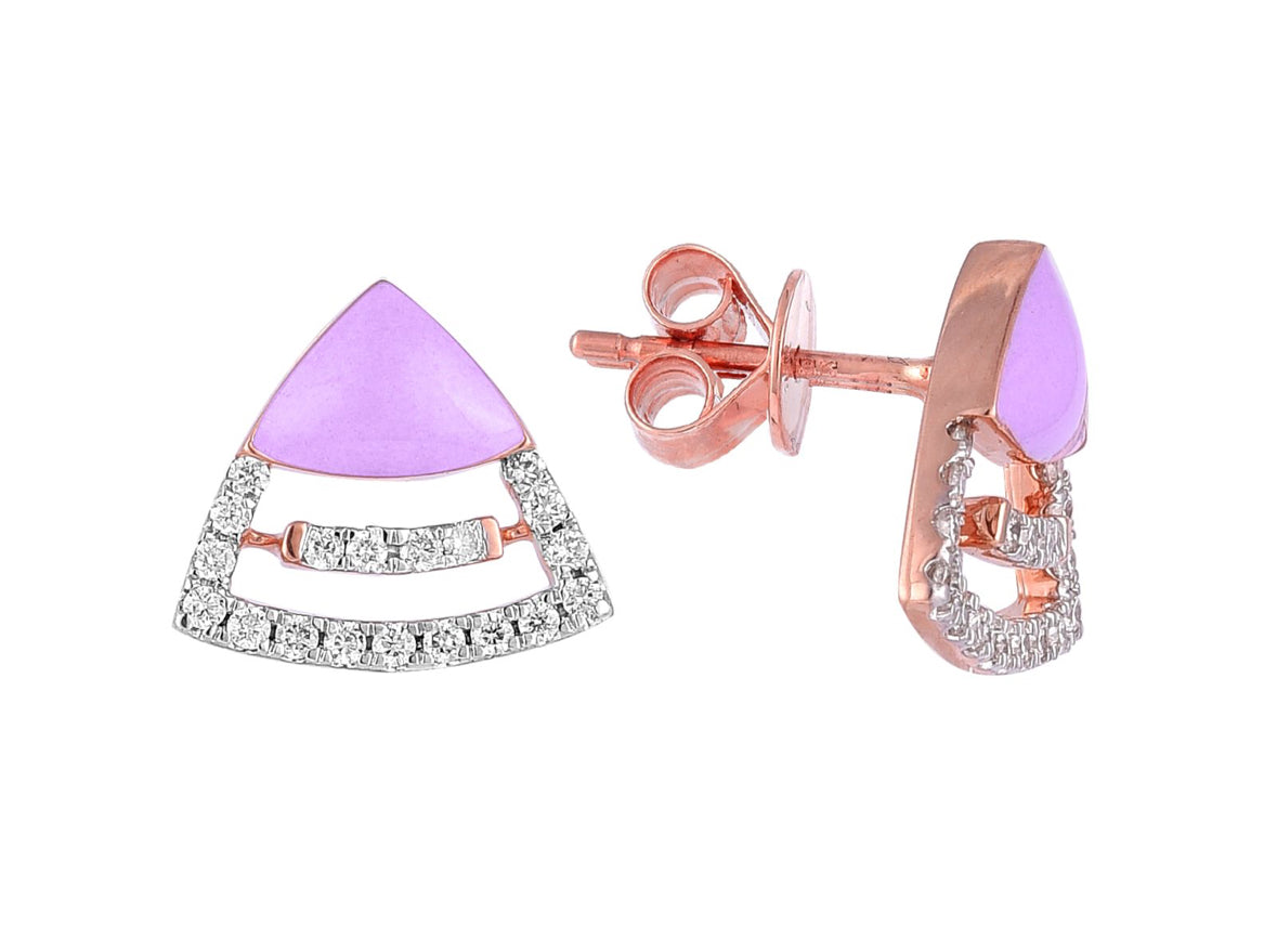 Radiant Enamel Diamond Earrings