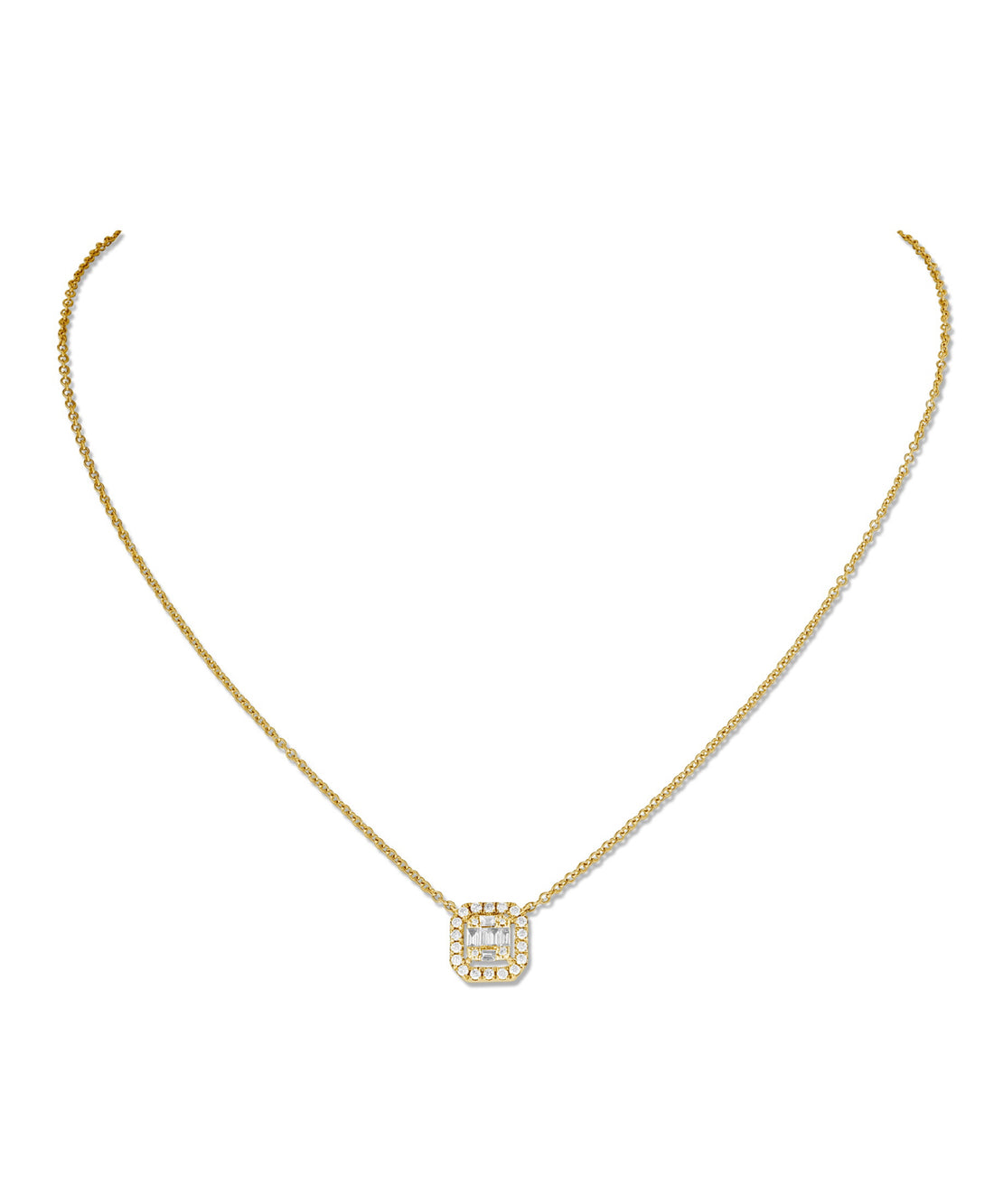 INVISIBLE SQUARE HALO PENDANT (SMALL)