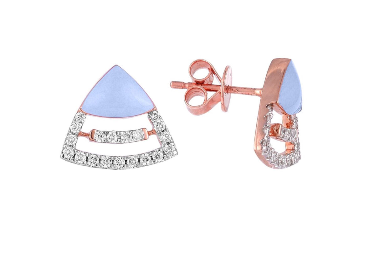 Radiant Enamel Diamond Earrings