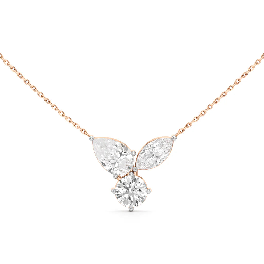 Tri-Stone Diamond Necklace