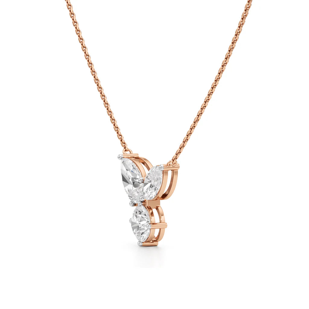 Tri-Stone Diamond Necklace