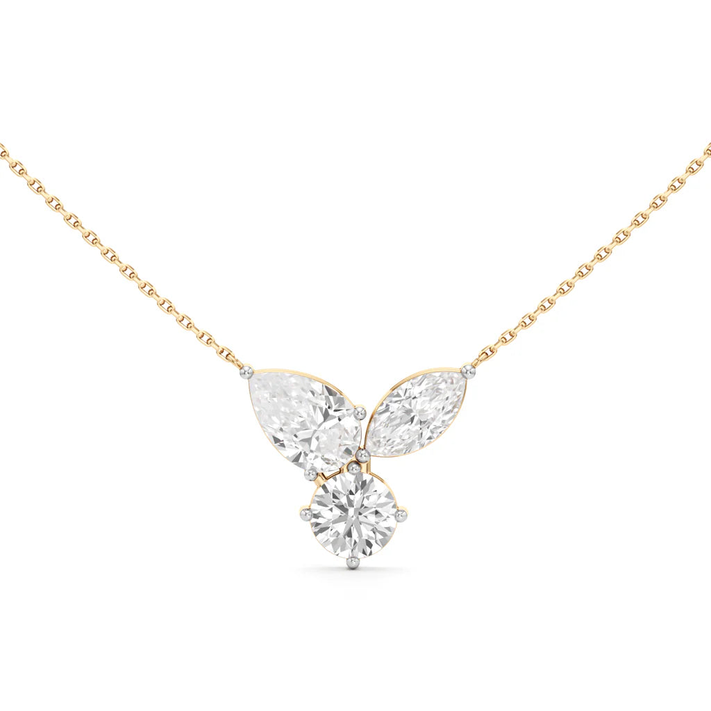 Tri-Stone Diamond Necklace