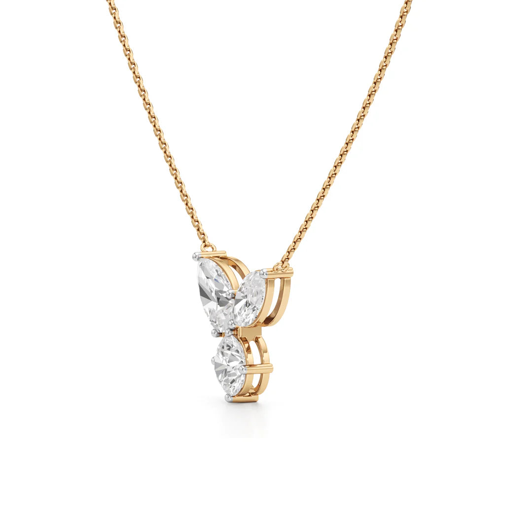 Tri-Stone Diamond Necklace