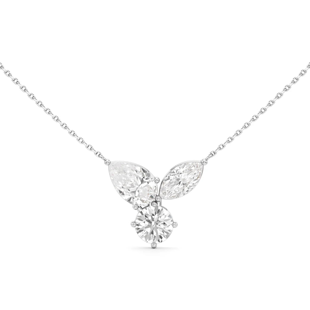 Tri-Stone Diamond Necklace
