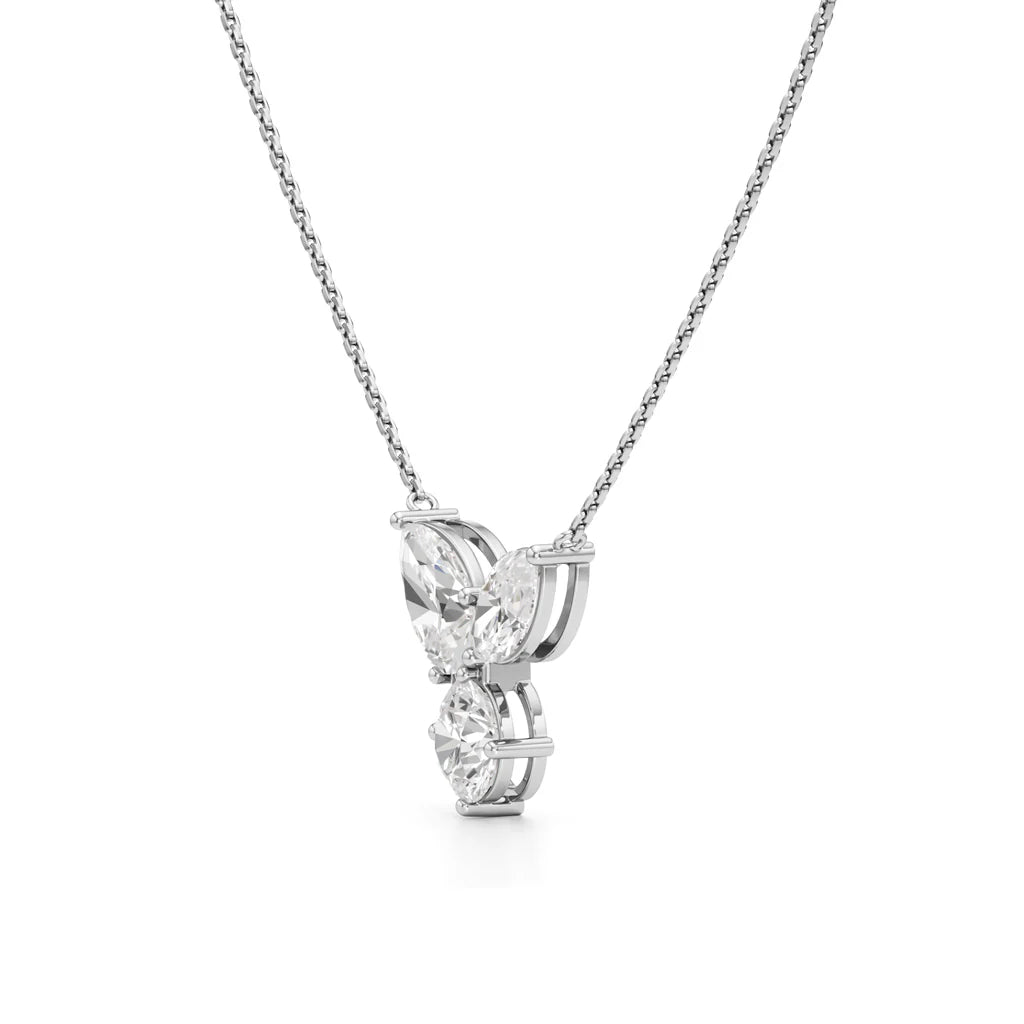 Tri-Stone Diamond Necklace