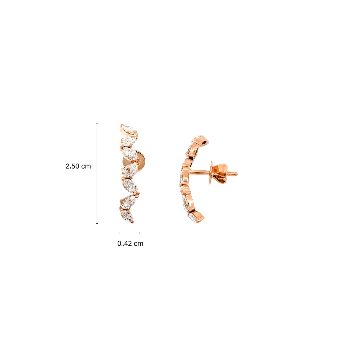 ZIG ZAG ARC DIAMOND EARRINGS