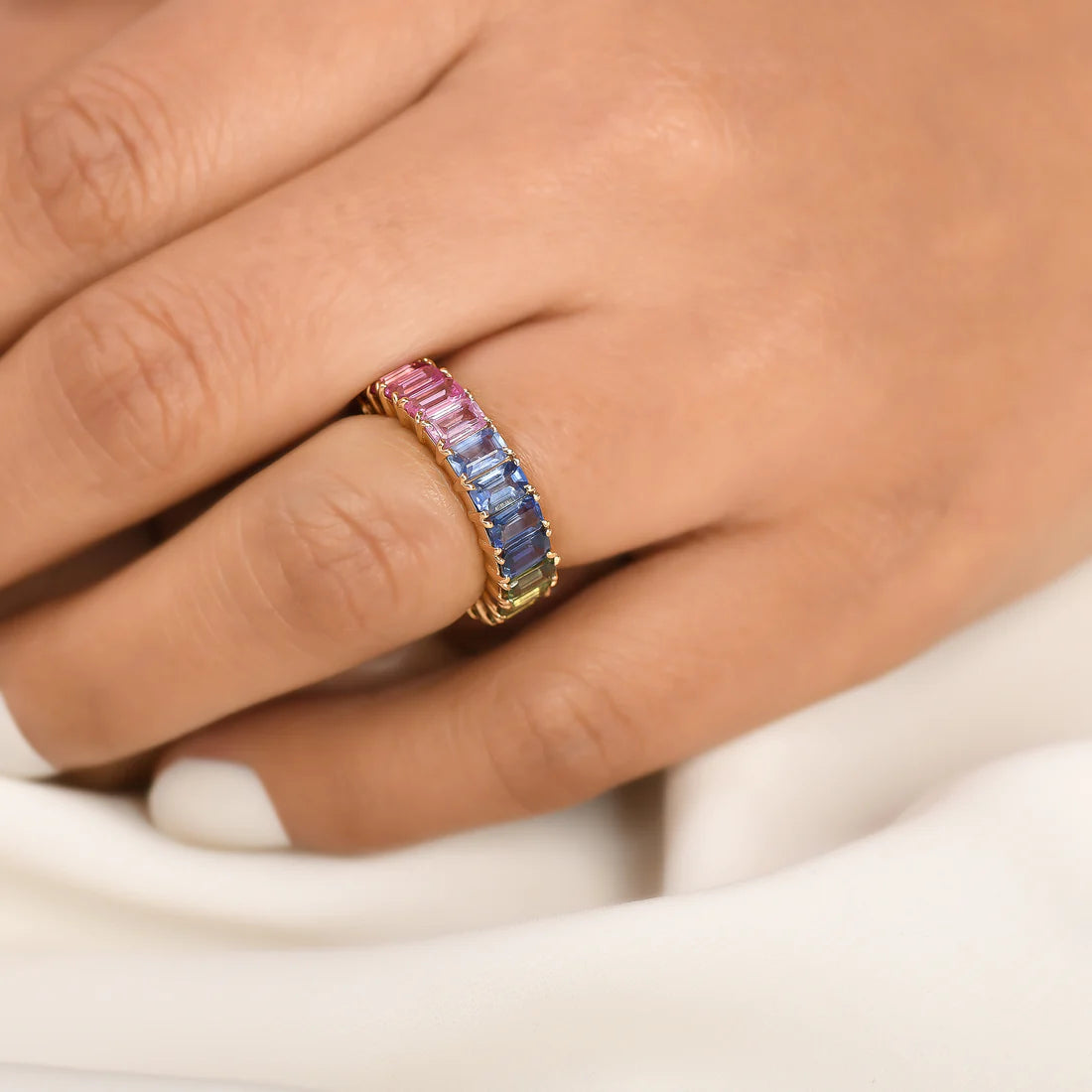 New York Rainbow Sapphire Ring