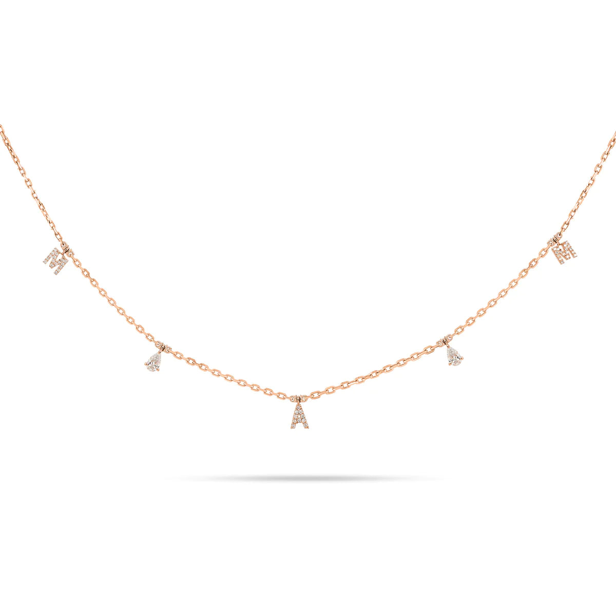 PERSONALIZED THREE LETTER PEAR DIAMOND CHOKER