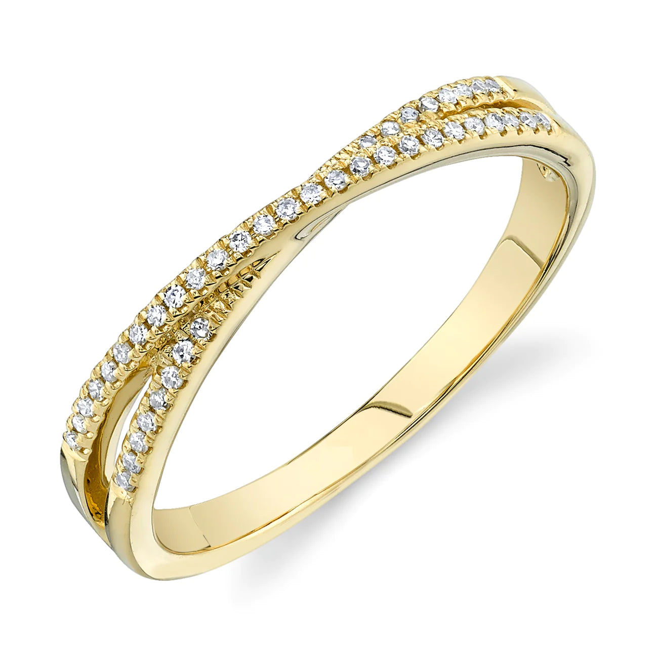 Criss Cross Pave Diamond Ring