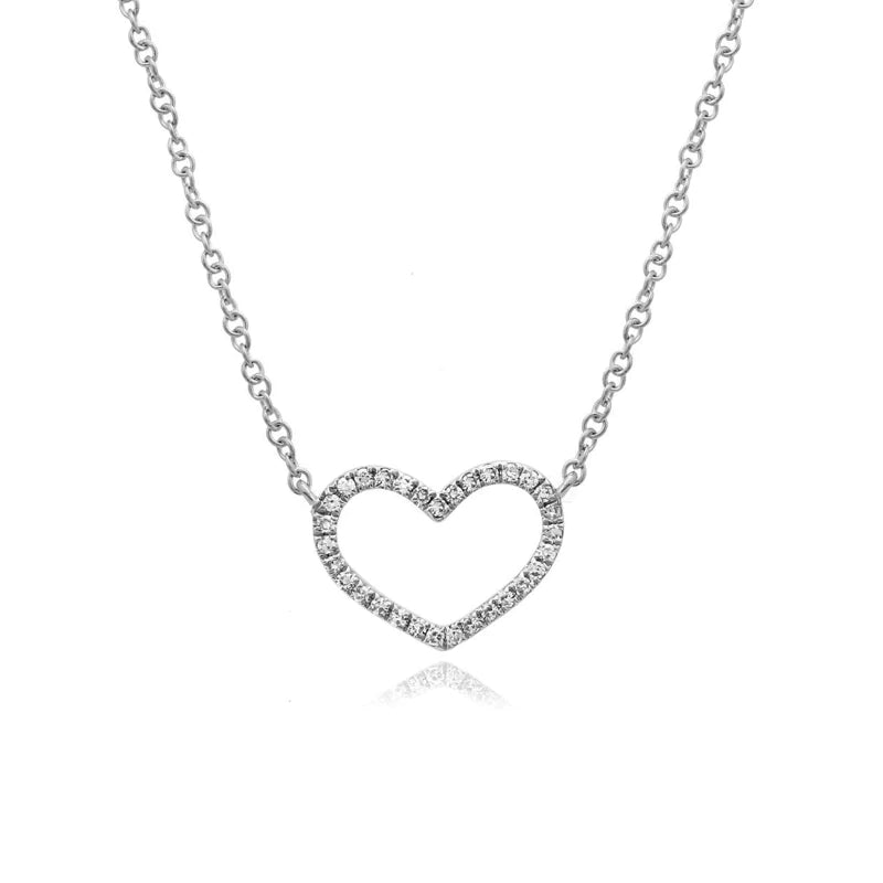 Cutout Pave Heart Necklace