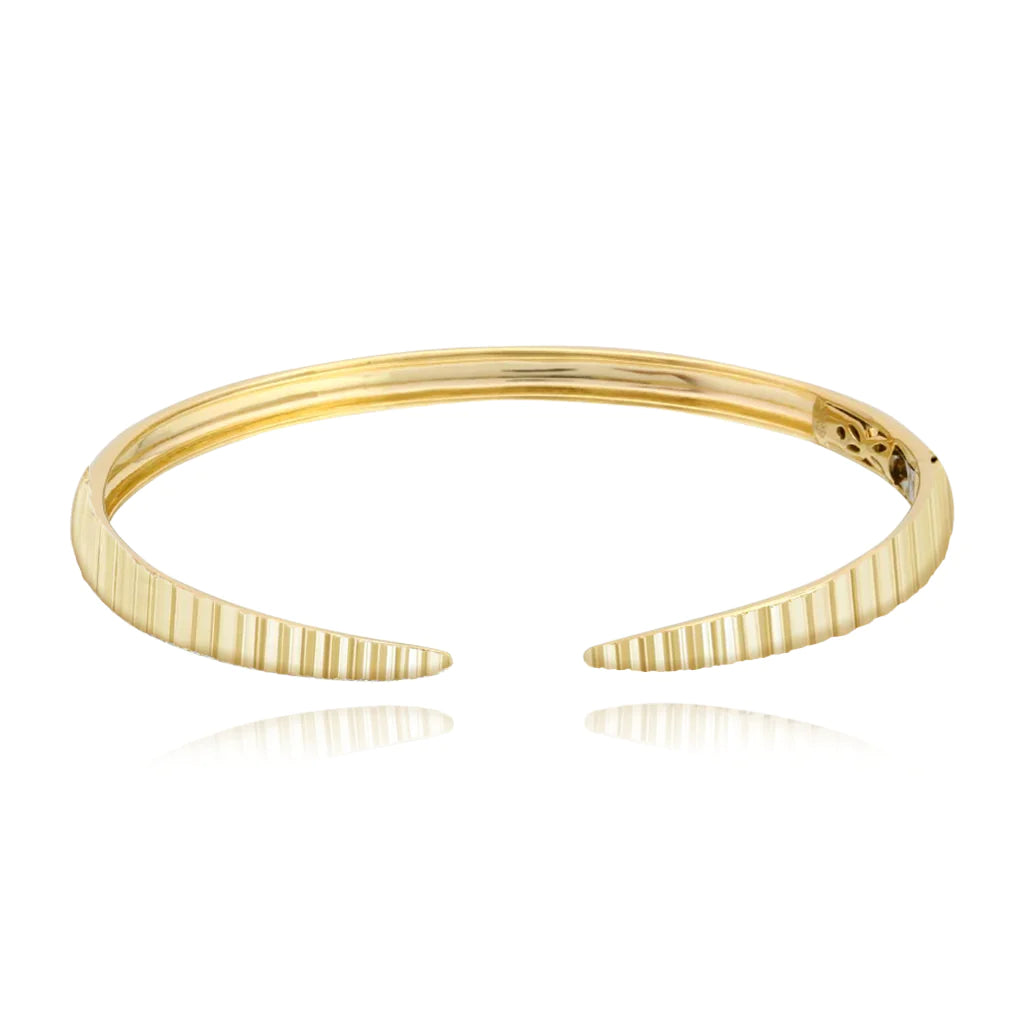 Gecanneleerde klauw gouden armband