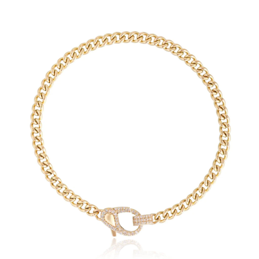 Cuban Diamond Clasp Chain Bracelet