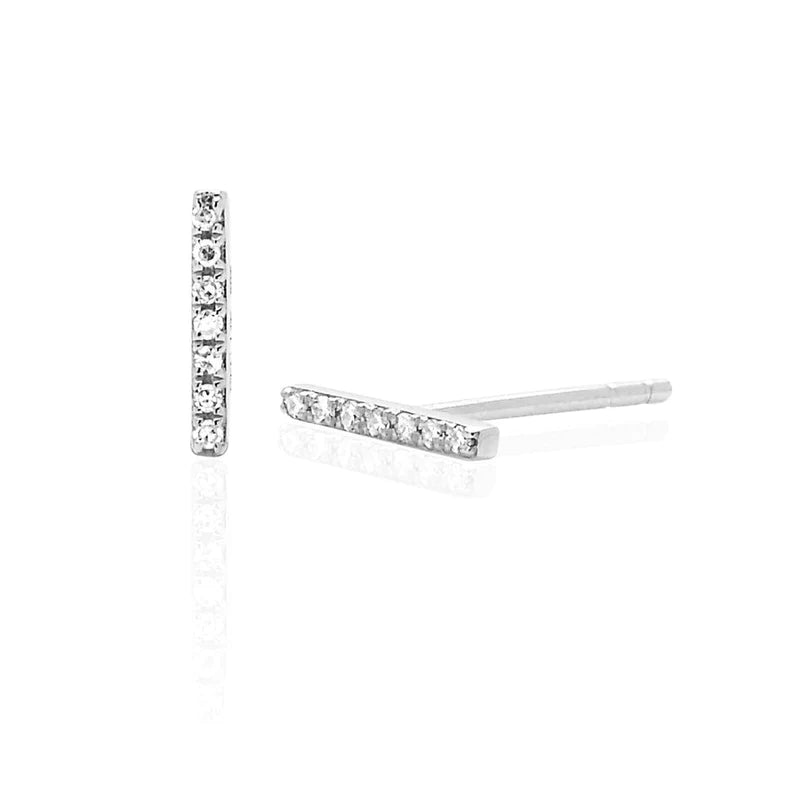 Diamond Mini Bar Earrings