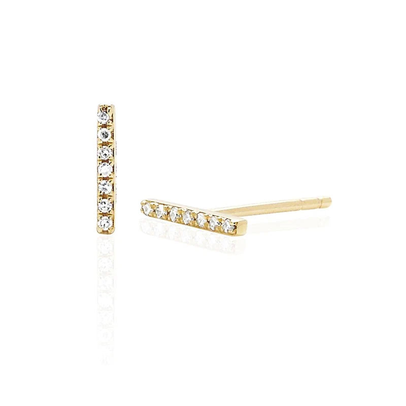 Diamond Mini Bar Earrings