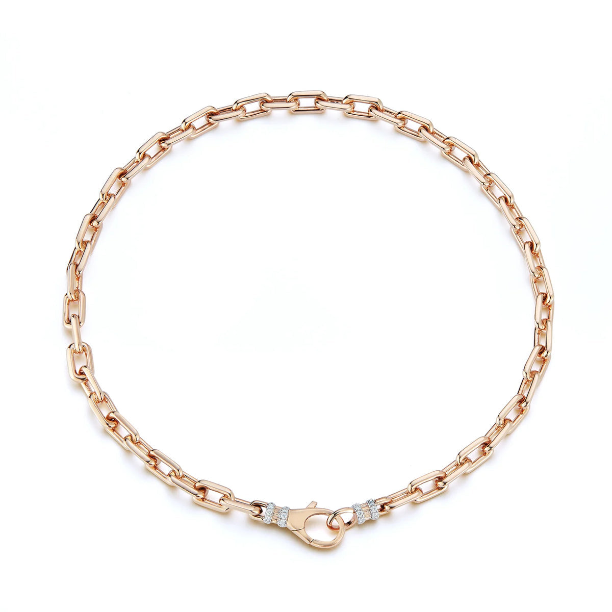 Chain Link Choker With Diamond Clasp