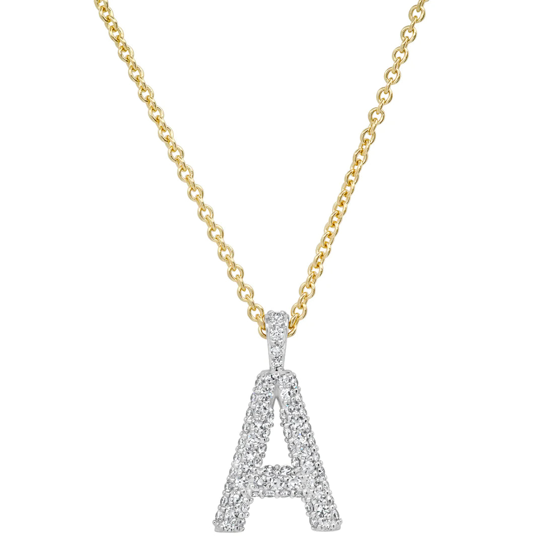 Diamond Puffy Initial Necklace