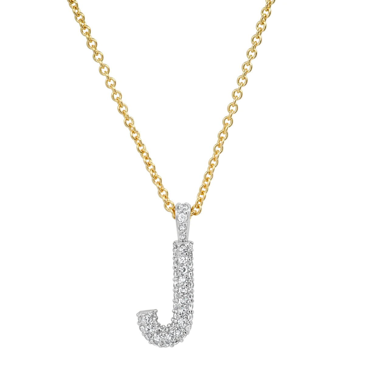 Diamond Puffy Initial Necklace