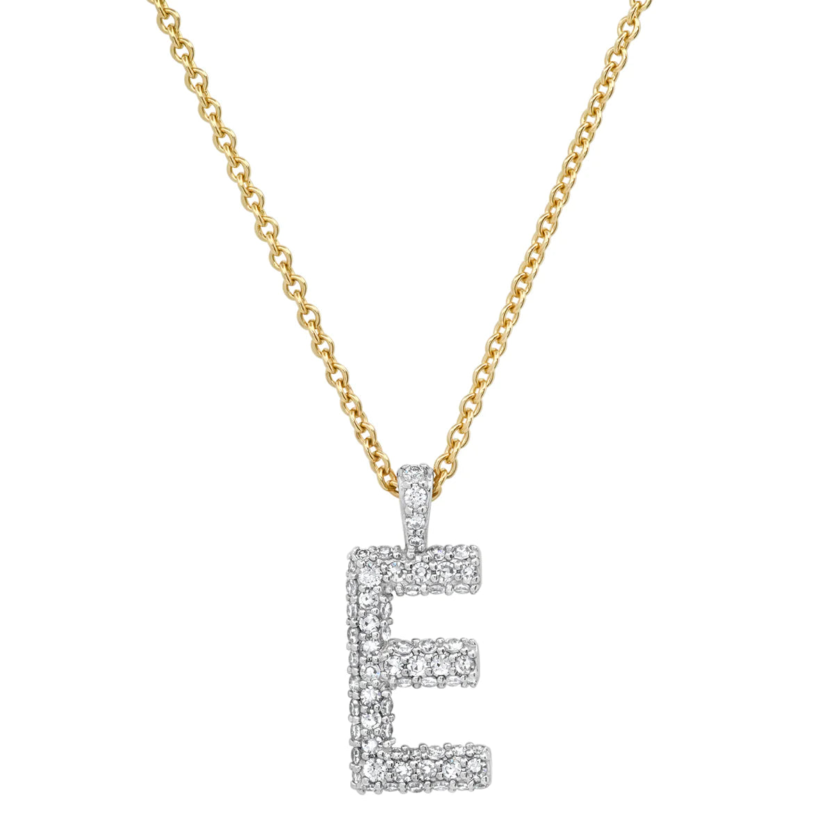 Diamond Puffy Initial Necklace