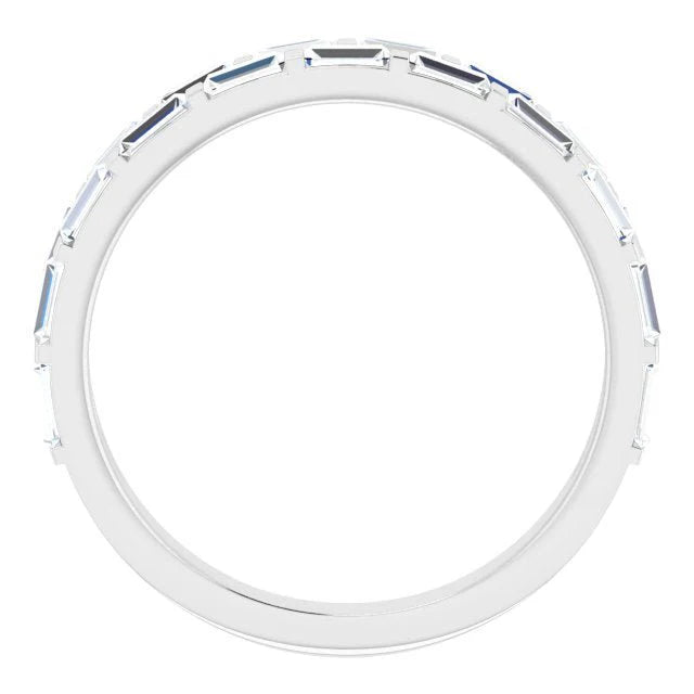 Baguette Double Row Diamond Anniversary Band