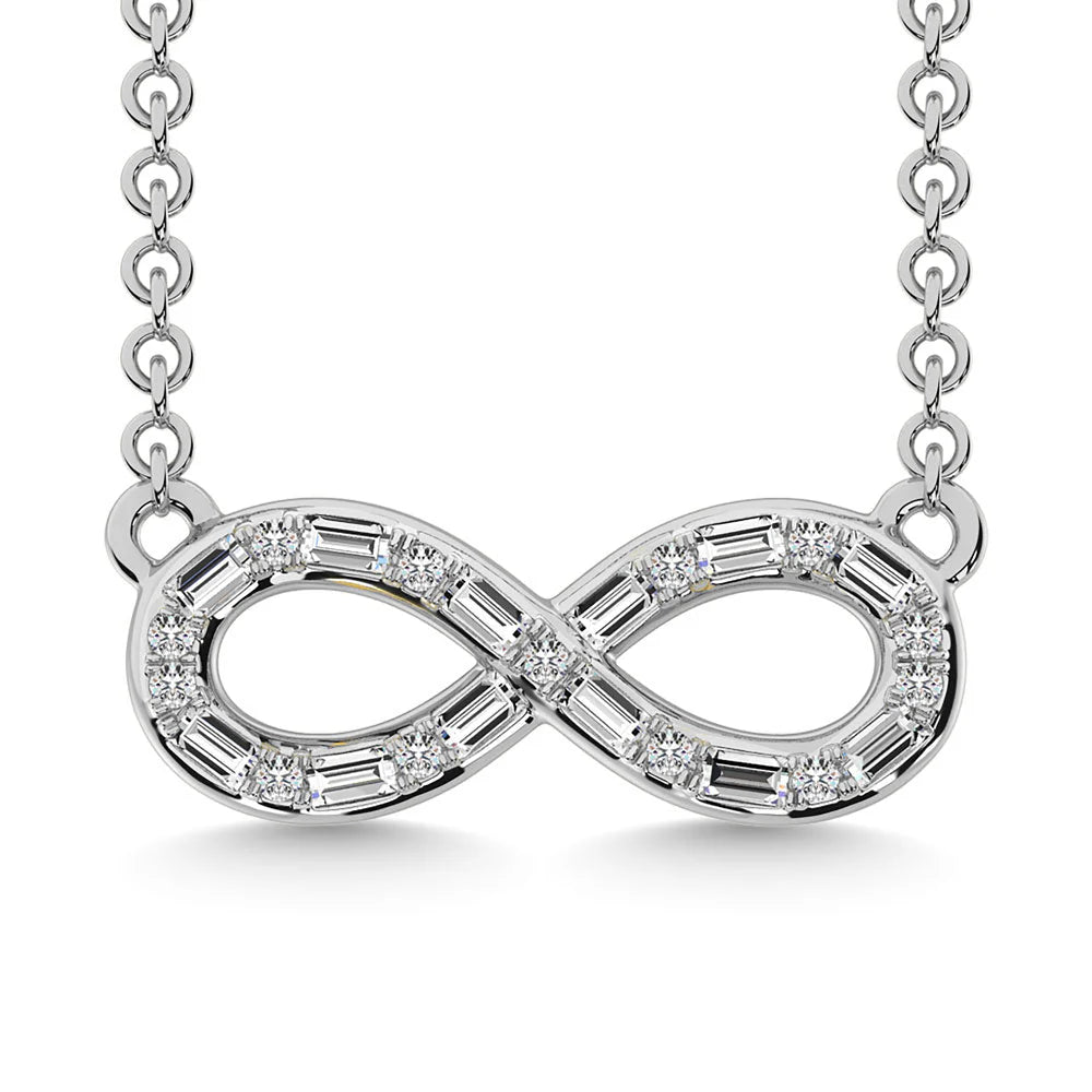 Infinity Baguette Diamonds Necklace