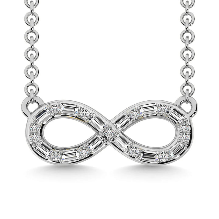 Infinity Baguette Diamonds Necklace