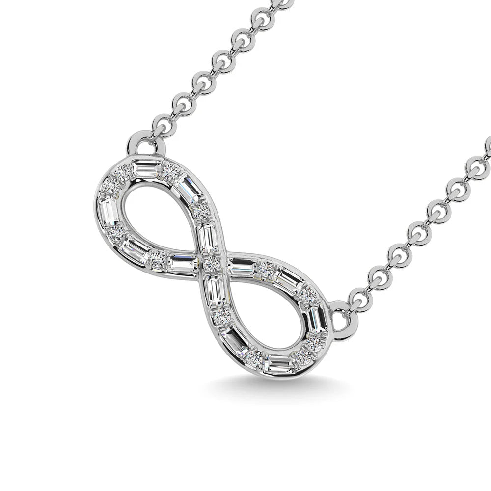Infinity Baguette Diamonds Necklace