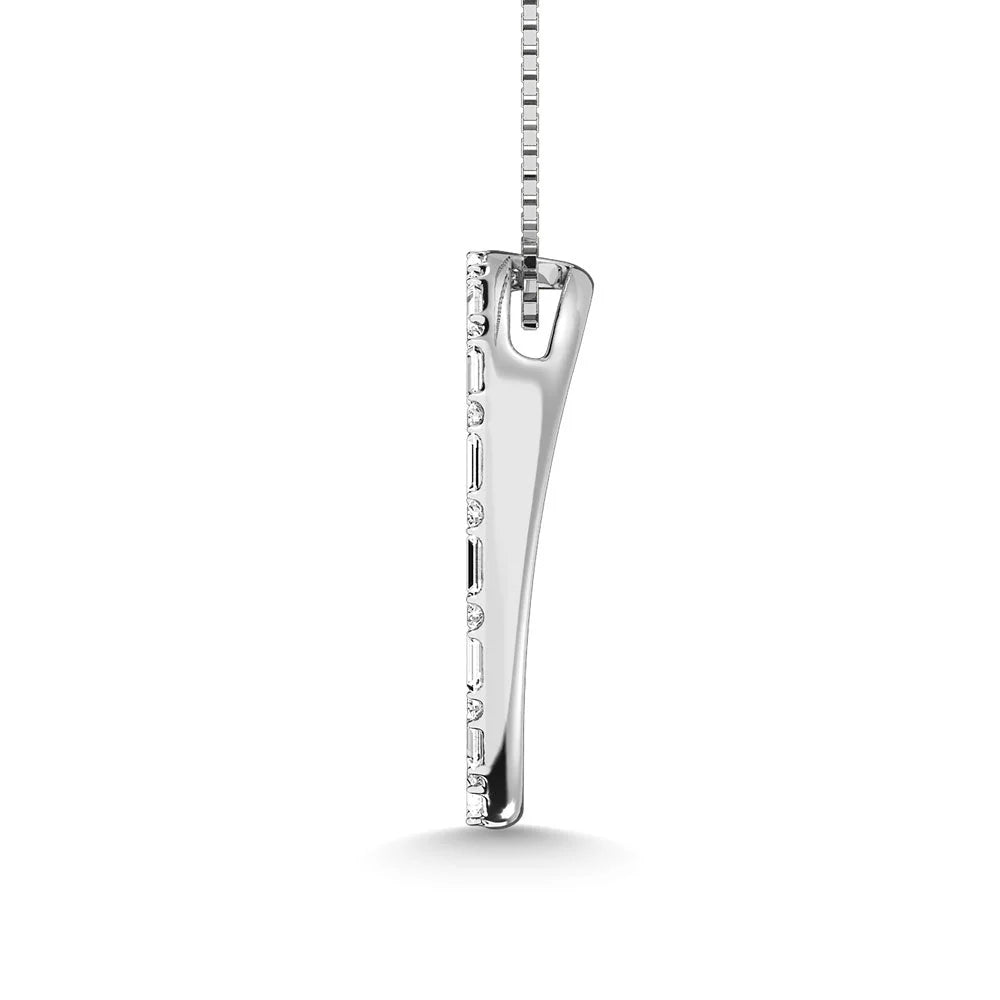 Round and Baguette Diamonds Necklace