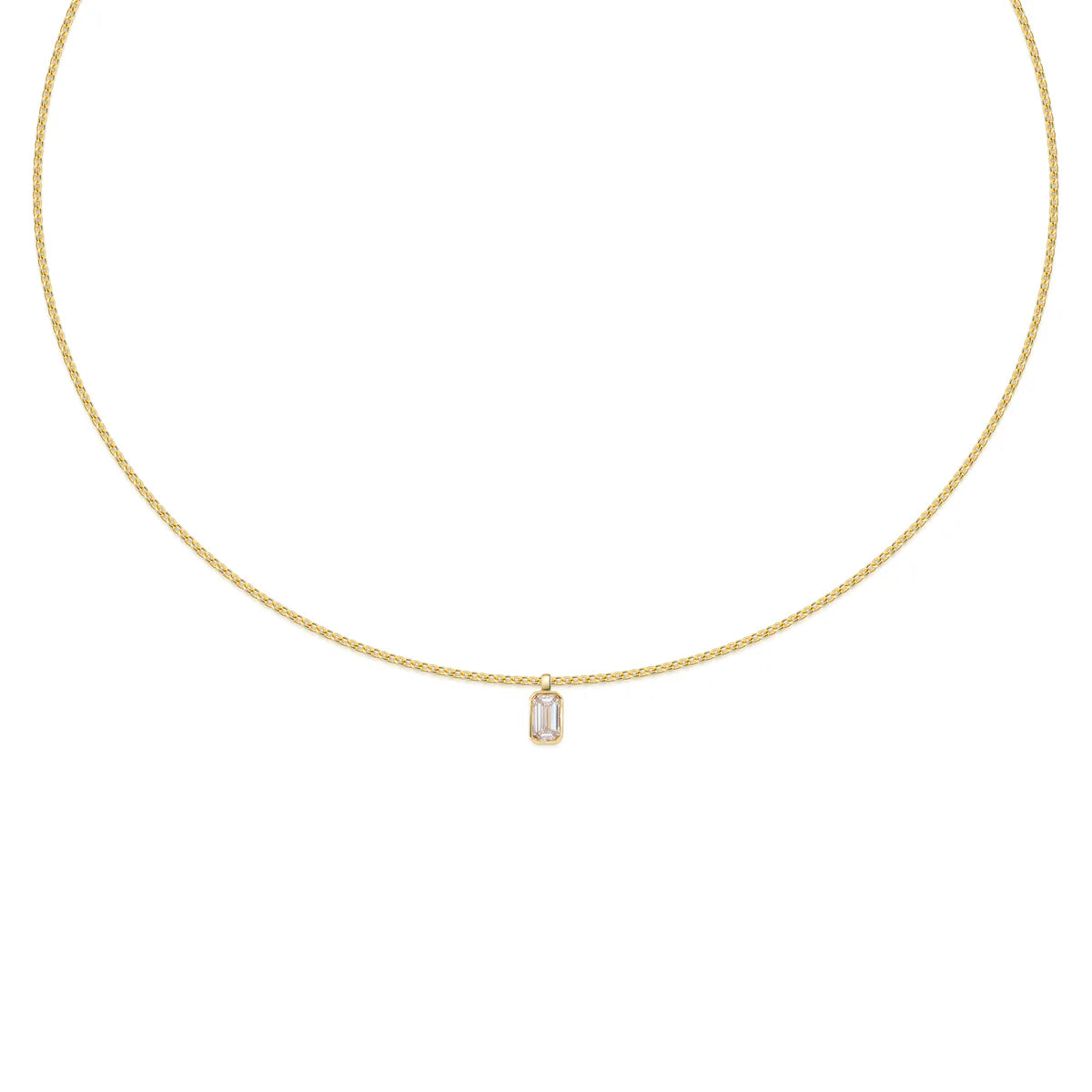 EMERALD BEZEL NECKLACE