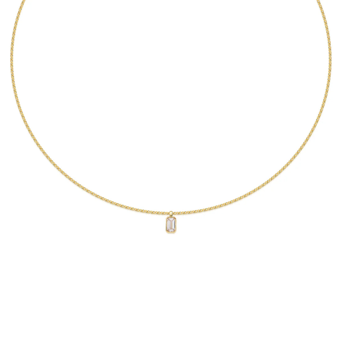 EMERALD BEZEL NECKLACE
