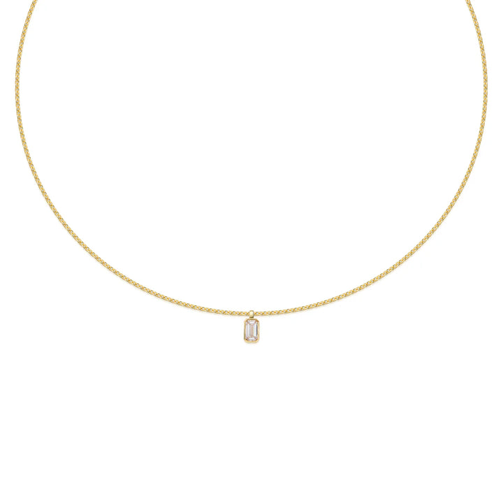 EMERALD BEZEL NECKLACE