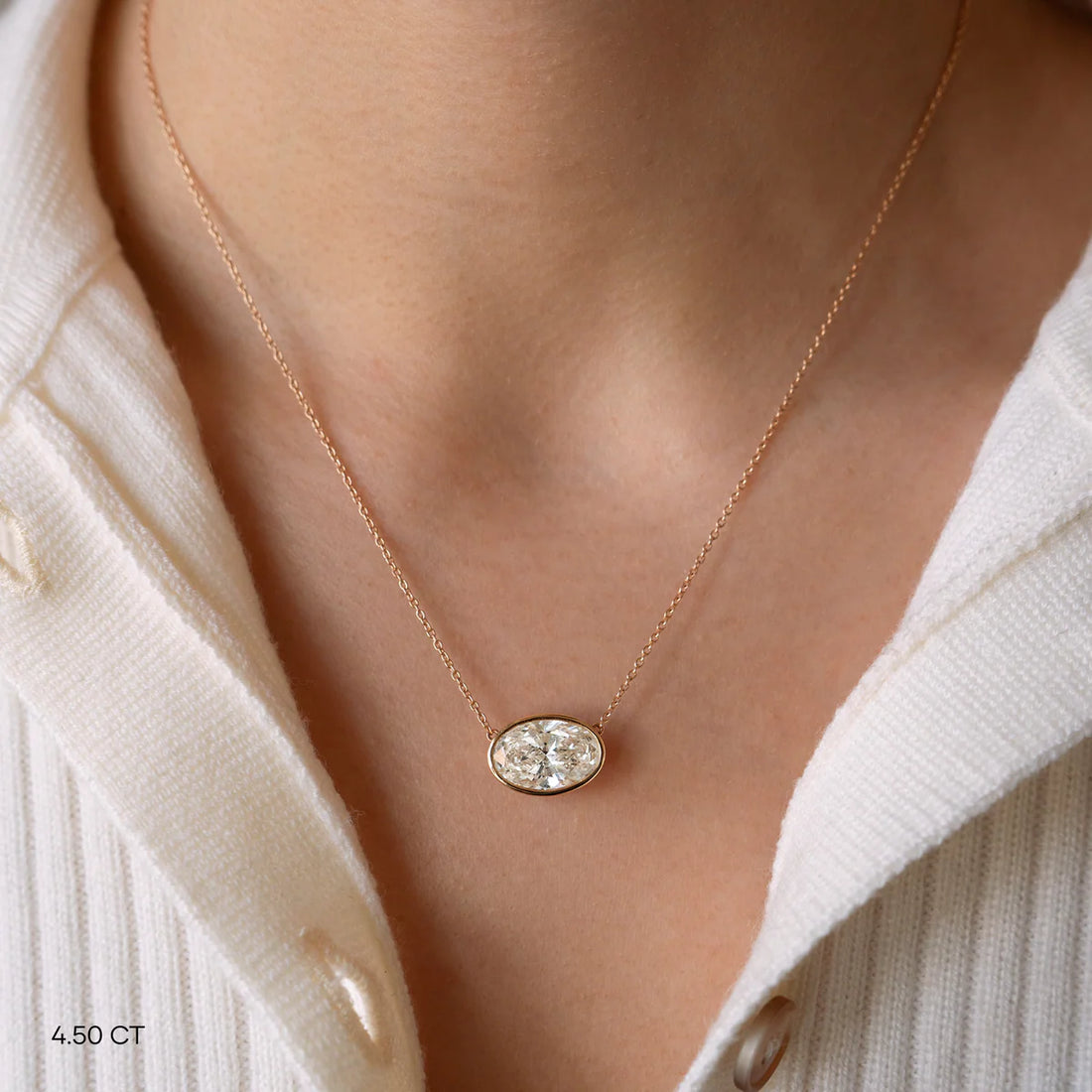 BEZEL OVAL NECKLACE