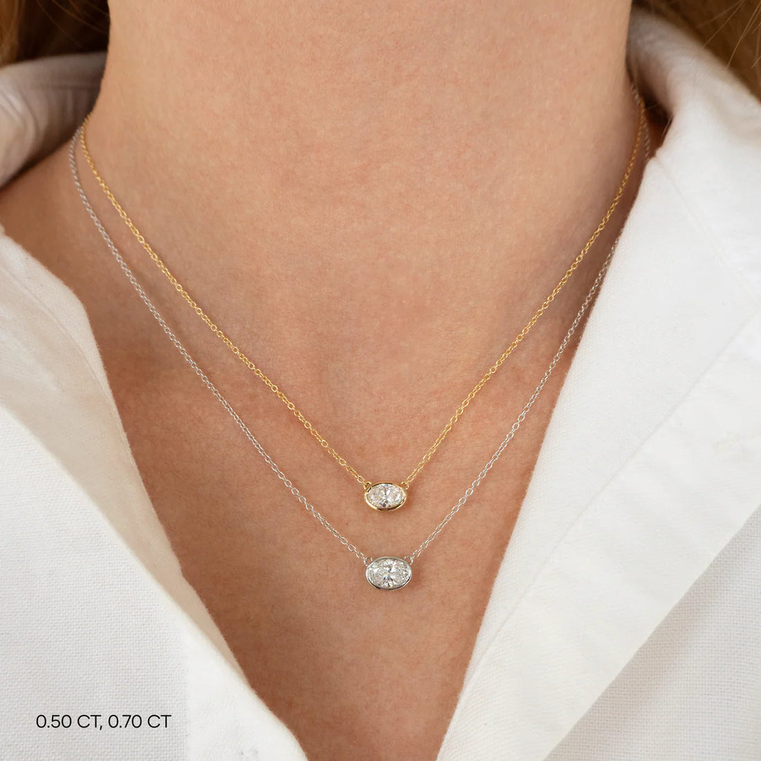BEZEL OVAL NECKLACE