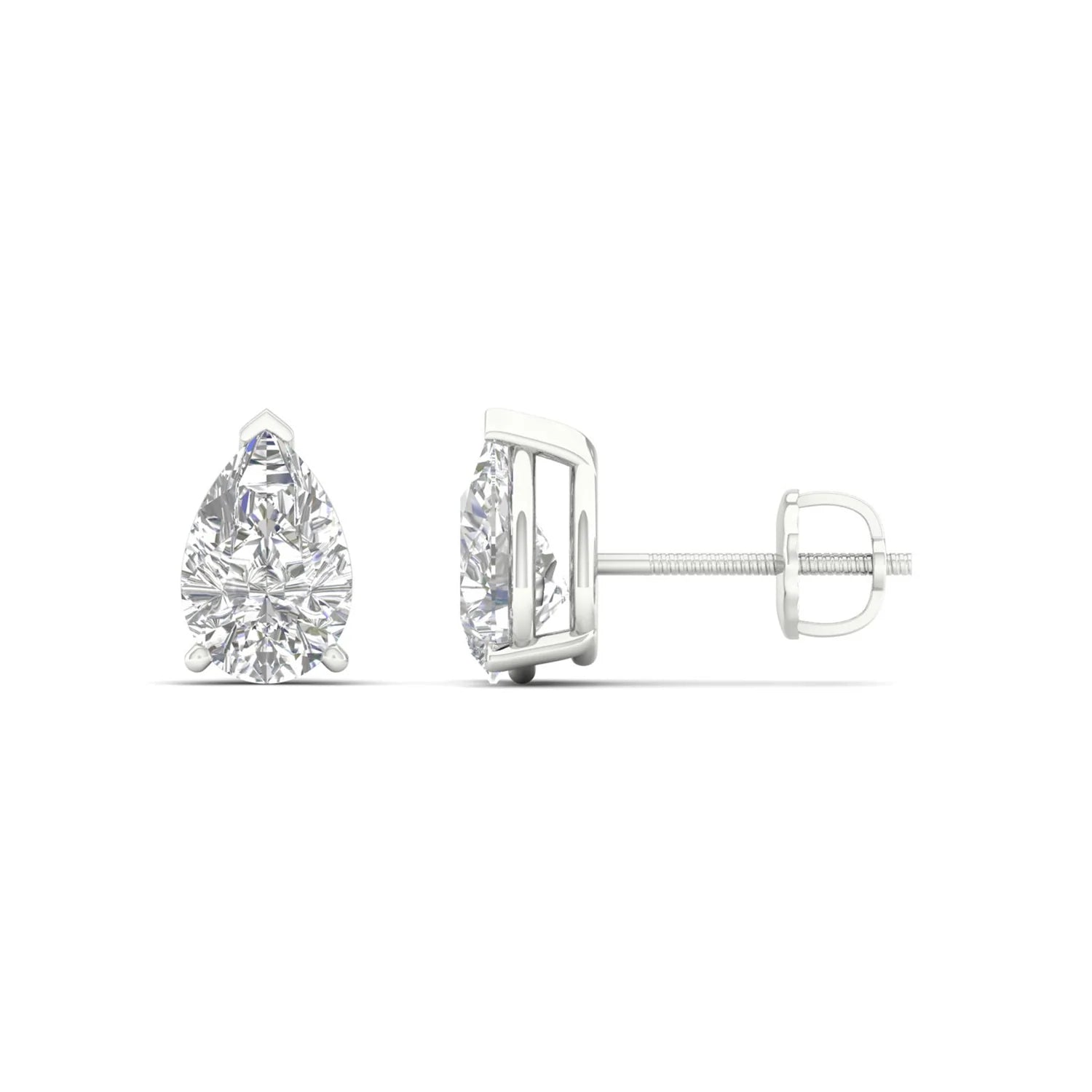 PEAR SOLITAIRE EAR STUD