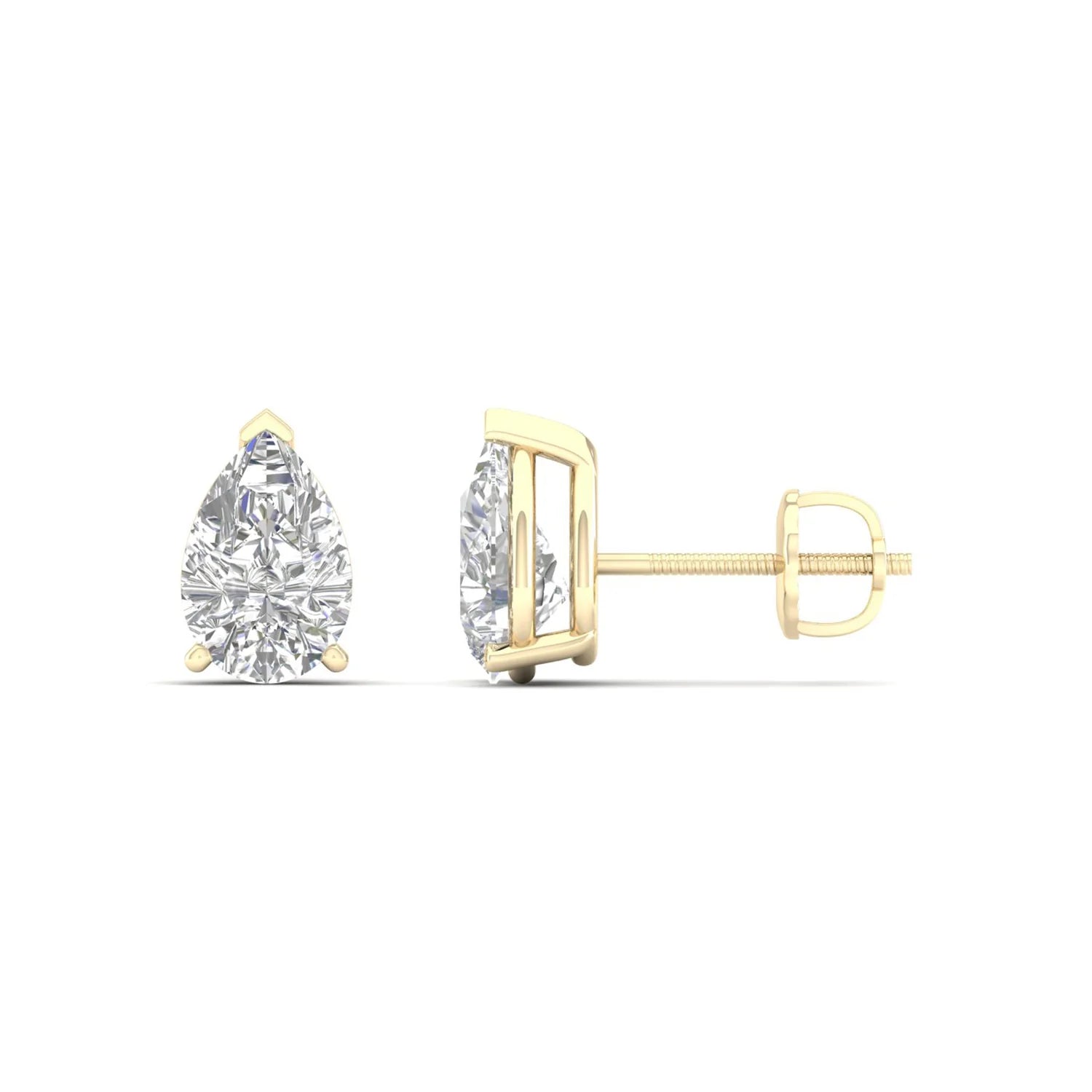 PEAR SOLITAIRE EAR STUD